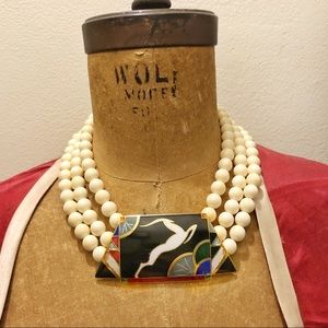 Vintage Ivory & Champleve (cloisonné) by David Kuo